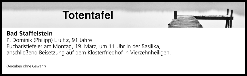  Traueranzeige für Totentafel vom 17.03.2018 vom 17.03.2018 aus MGO