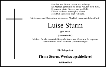 Anzeige von Luise Sturm von MGO