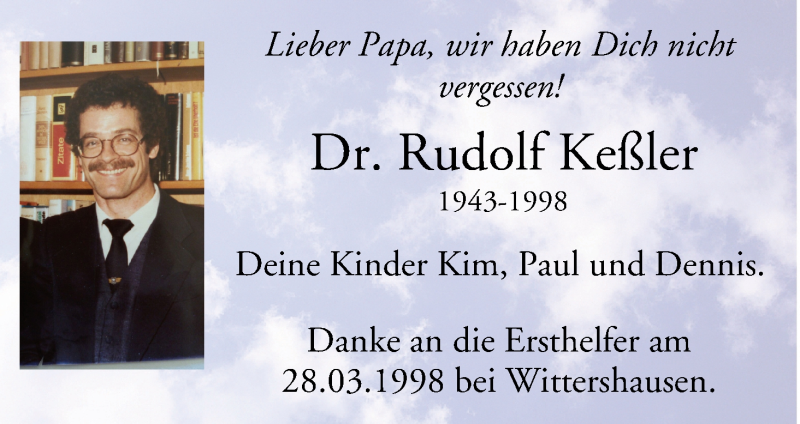  Traueranzeige für Rudolf Keßler vom 14.04.2018 aus MGO