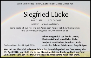 Anzeige von Siegfried Lücke von MGO