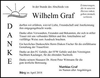Anzeige von Wilhelm Graf von MGO