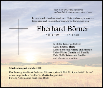 Anzeige von Eberhard Börner von MGO