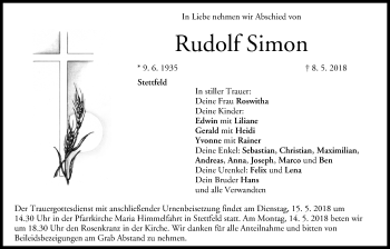 Anzeige von Rudolf Simon von MGO