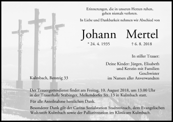 Anzeige von Johann Mertel von MGO