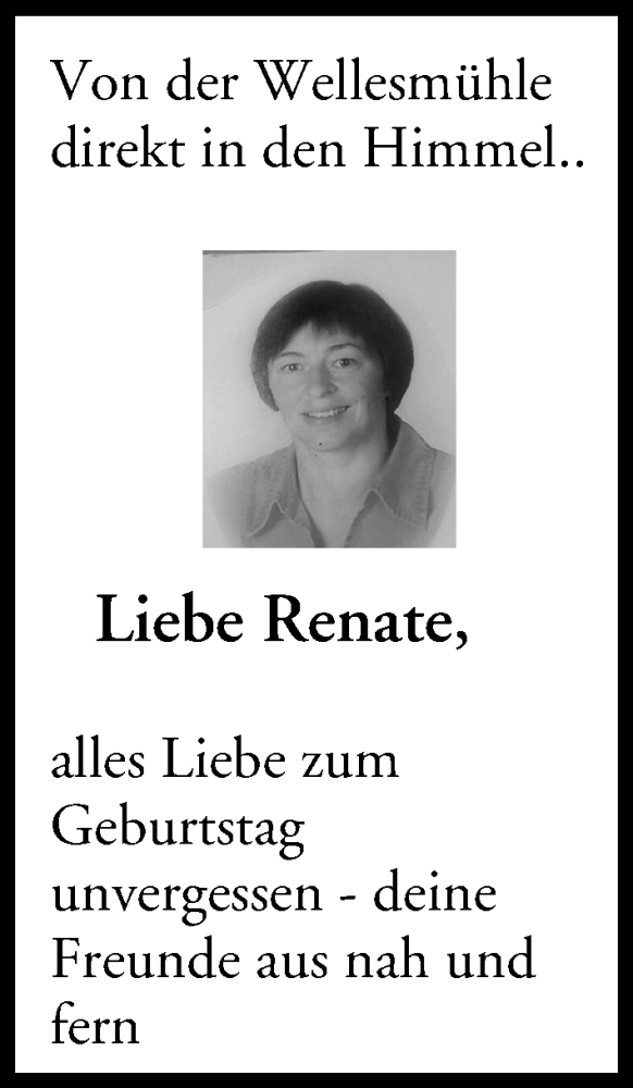  Traueranzeige für Renate  vom 29.09.2018 aus MGO