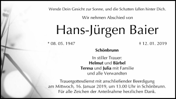 Anzeige von Hans-Jürgen Baier von MGO