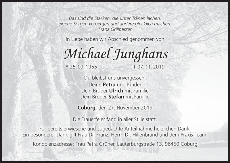 Michael Junghans Traueranzeige trauer.inFranken.de