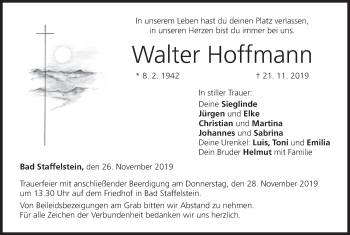 Anzeige von Walter Hoffmann von MGO