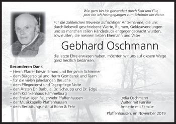 Anzeige von Gebhard Oschmann von MGO