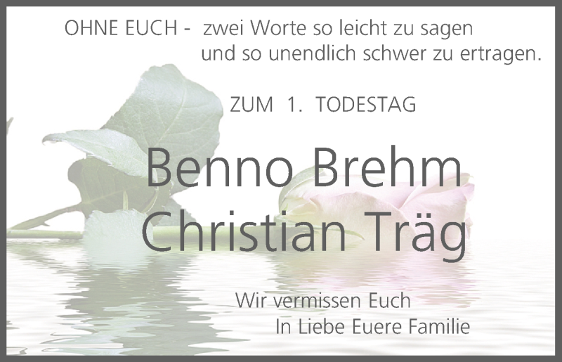  Traueranzeige für Benedikt Brehm vom 27.02.2019 aus MGO