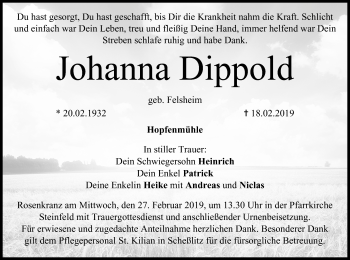 Anzeige von Johanna Dippold von MGO