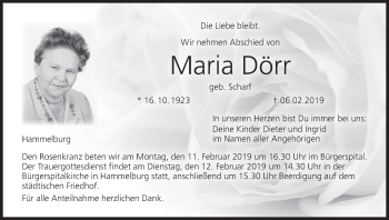 Anzeige von Maria Dörr von MGO