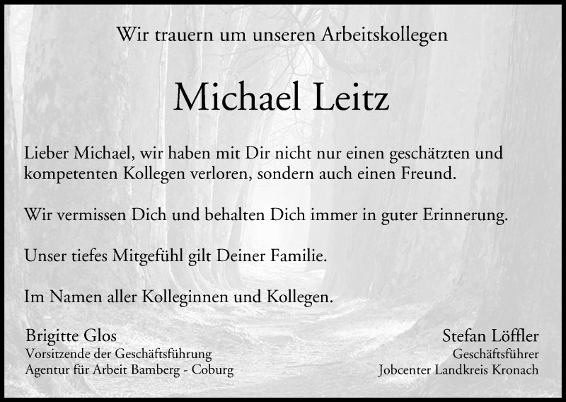  Traueranzeige für Michael Leitz vom 08.02.2019 aus MGO