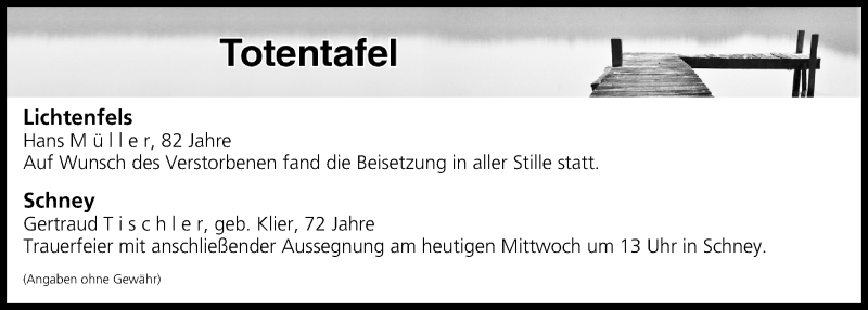  Traueranzeige für Totentafel vom 27.02.2019 vom 27.02.2019 aus MGO