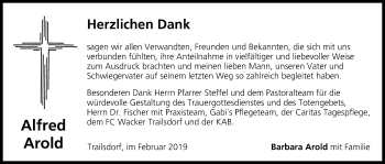 Anzeige von Alfred Arold von MGO