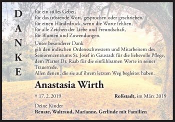 Anzeige von Anastasia Wirth von MGO