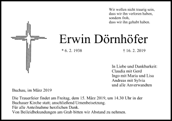Anzeige von Erwin Dörnhöfer von MGO