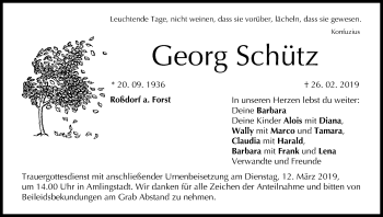 Anzeige von Georg Schütz von MGO