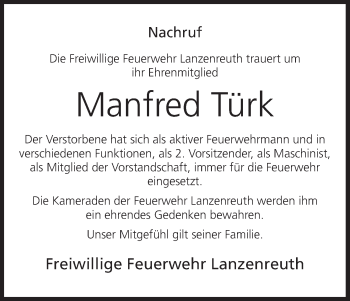 Anzeige von Manfred Türk von MGO