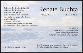 Anzeige von Renate Buchta von MGO