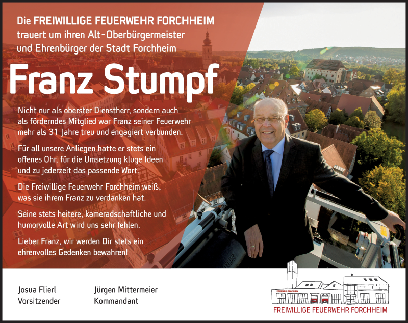  Traueranzeige für Franz Stumpf vom 12.04.2019 aus MGO