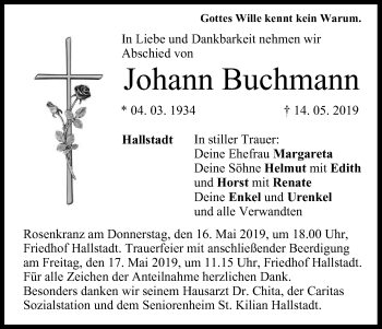 Anzeige von Johann Buchmann von MGO