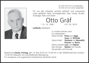 Anzeige von Otto Gräf von MGO