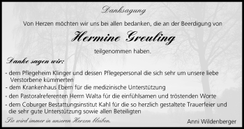 Anzeige von Hermine Greuling von MGO