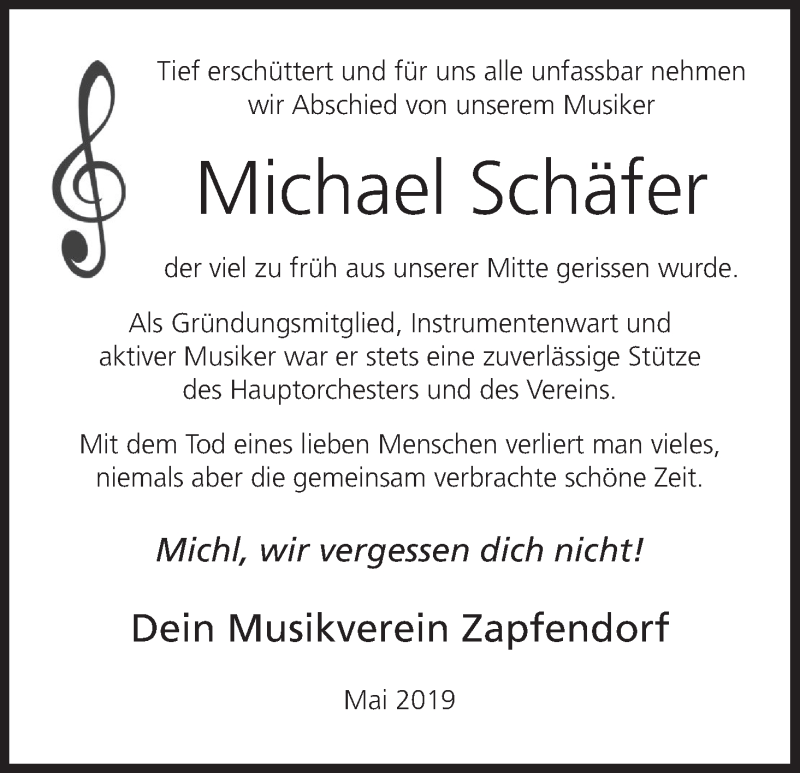 Michael Schäfer Traueranzeige trauer.inFranken.de