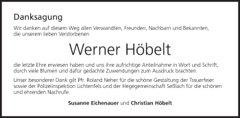 Anzeige von Werner Höbelt von MGO