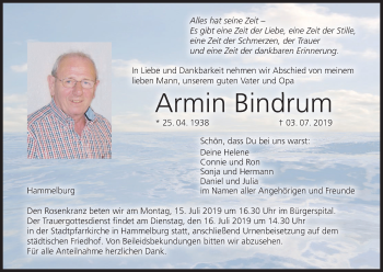 Anzeige von Armin Bindrum von MGO