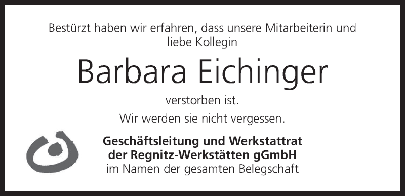  Traueranzeige für Barbara Eichinger vom 11.09.2019 aus MGO