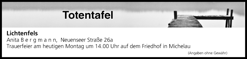  Traueranzeige für Totentafel vom 02.09.2019 vom 02.09.2019 aus MGO