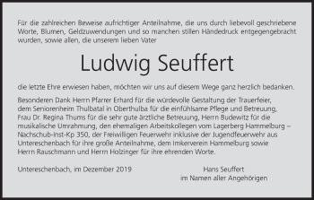 Anzeige von Ludwig Seuffert von MGO