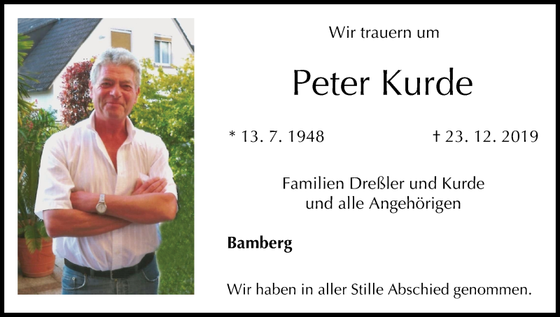  Traueranzeige für Peter Kurde vom 25.01.2020 aus MGO