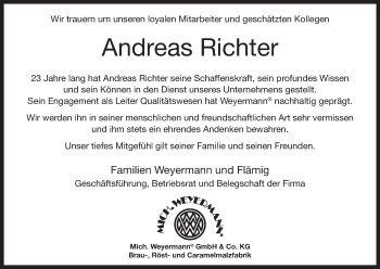 Anzeige von Andreas Richter von MGO