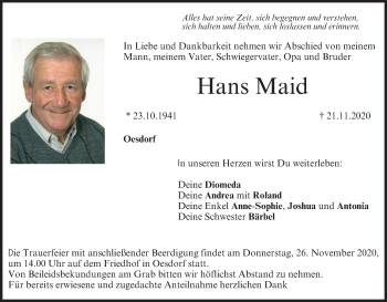 Anzeige von Hans Maid von MGO