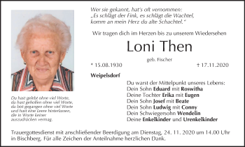 Anzeige von Loni Then von MGO