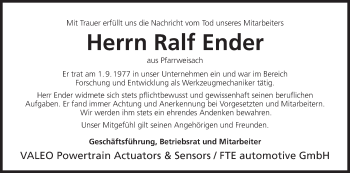 Ralf Ender | Traueranzeige | trauer.inFranken.de