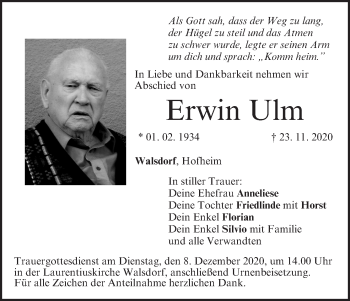 Anzeige von Erwin Ulm von MGO