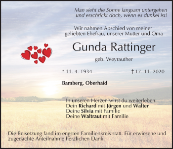 Anzeige von Gunda Rattinger von MGO