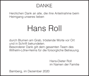 Anzeige von Hans Roll von MGO