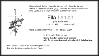 Anzeige von Ella Lenich von MGO