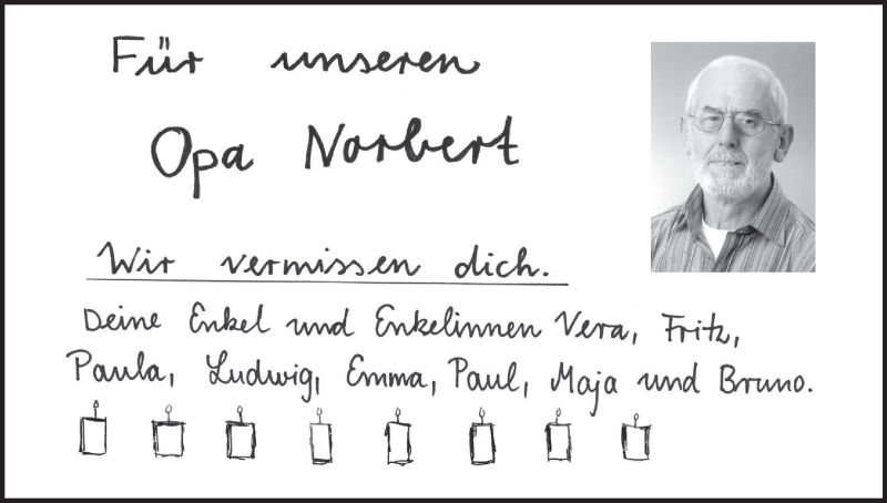  Traueranzeige für Norbert Ehrenberg vom 13.02.2020 aus MGO