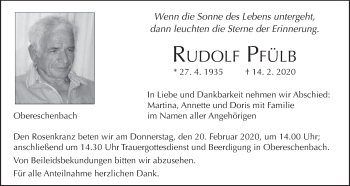 Anzeige von Rudolf Pfülb von MGO