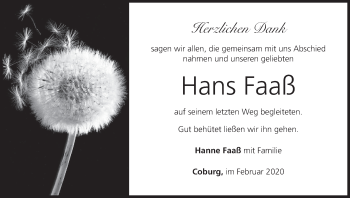 Anzeige von Hans Faaß von MGO