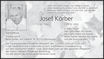 Anzeige von Josef Körber von MGO