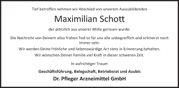 Anzeige von Maximilian Schott von MGO