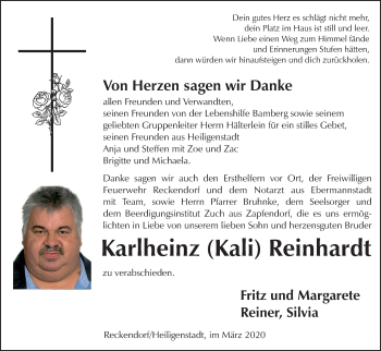 Anzeige von Karlheinz Reinhardt von MGO