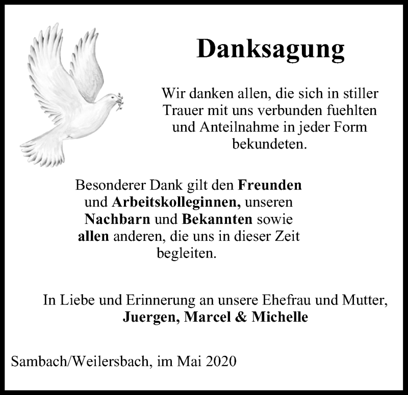 Danksagung Traueranzeige Trauer Infranken De